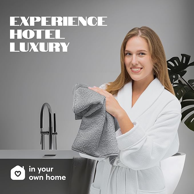 White Classic Light Gray Hand Towels