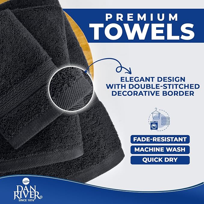 DAN RIVER 8 PC Luxury Bath Towels