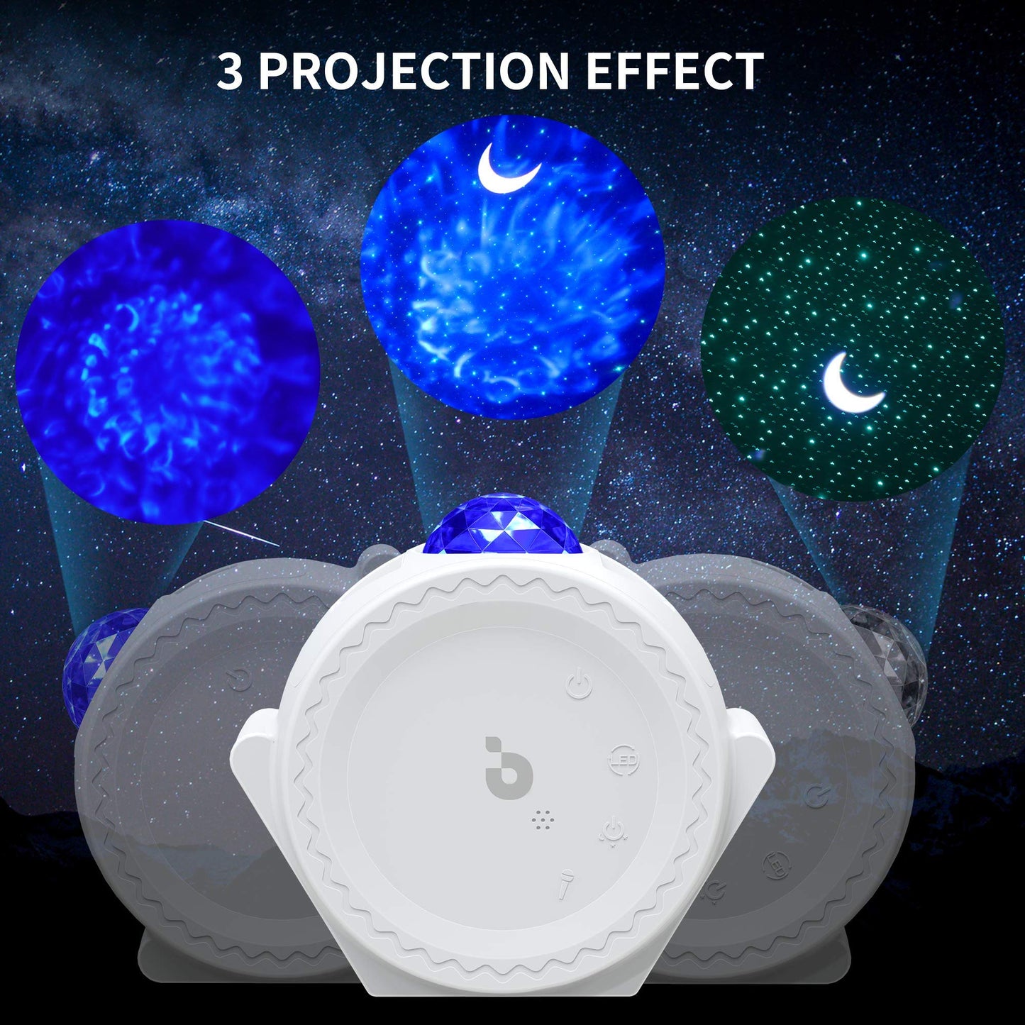 Galaxy Projector Night Light: 3 in 1 Star Lights Projector with Nebula Ocean Moon, Kids Adults 3D Starlight Sensory Lights with Voice/Timer Control,Compatible Alexa Google Assistant,for Bedroom Gifts