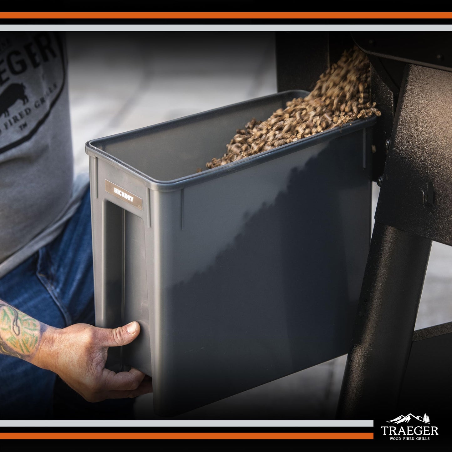 Traeger Grills BAC637 Stay Dry Pellet Storage Bin with Locking Lid, 22lb Capacity Wood Pellet Container with Flavor Stickers, Stackable Design, Airtight Storage for Grill Pellets