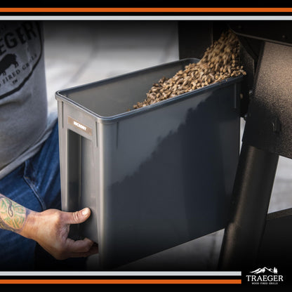 Traeger Grills BAC637 Stay Dry Pellet Storage Bin with Locking Lid, 22lb Capacity Wood Pellet Container with Flavor Stickers, Stackable Design, Airtight Storage for Grill Pellets