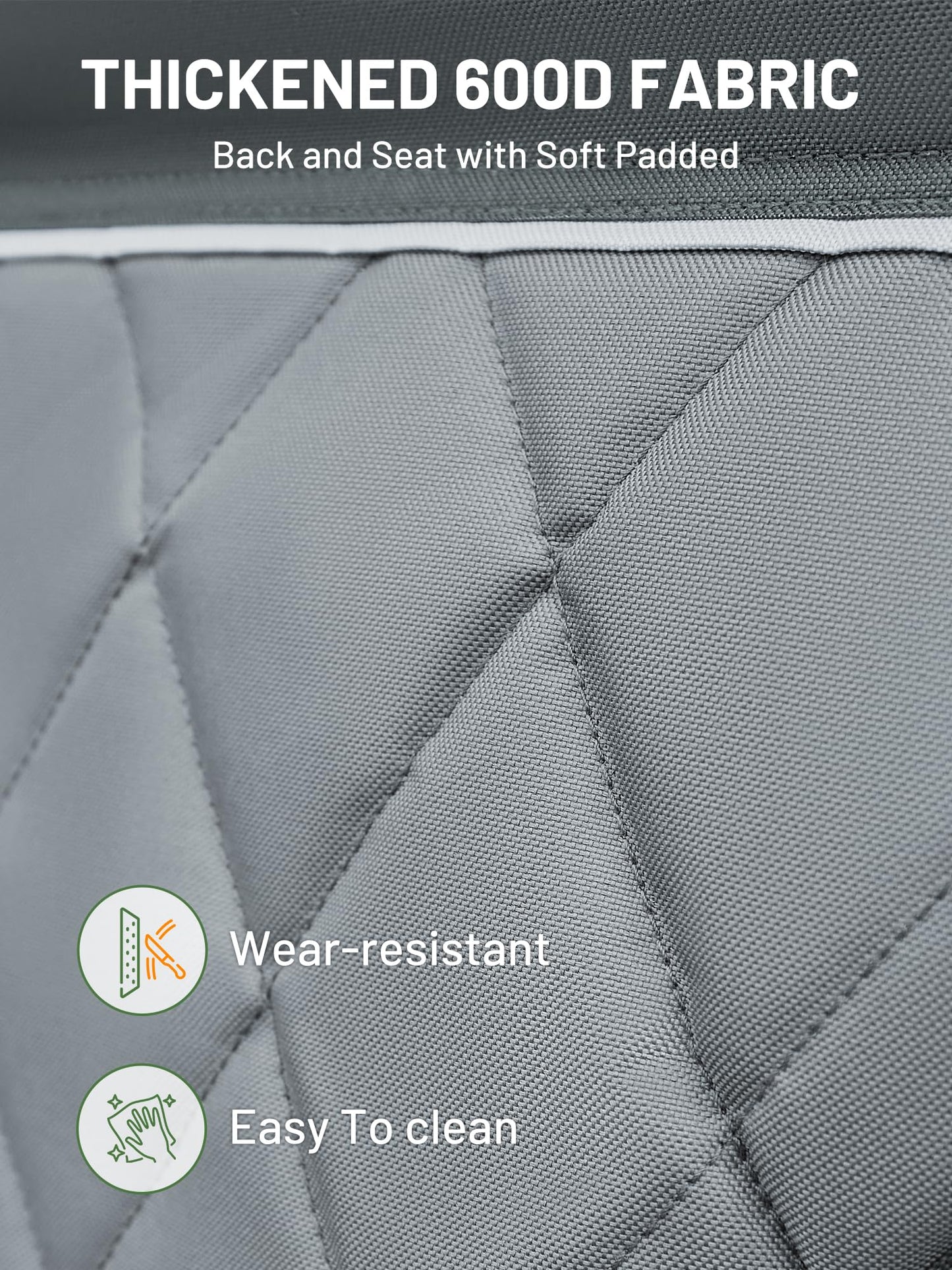 Timber Ridge Double Camping Chair Portable Loveseat, Heavy Duty Folding Camp Couch 2 Person Director Chairs with Cup Holder for Outdoor Lawn Tailgates Picnic Sports Soccer Games Supports 600 lbs Grey
