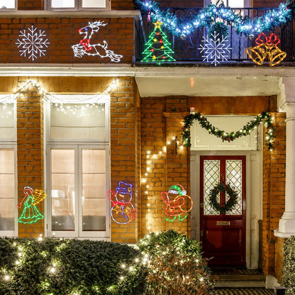 TRWYMZ 16" Christmas Window Silhouette Lights - 6 Pack Colour Lighted Bell, Angel, Candle, Nativity, Bethlehem Star, Reindeer for Holiday Indoor and Outdoor Wall Door Window Decorate