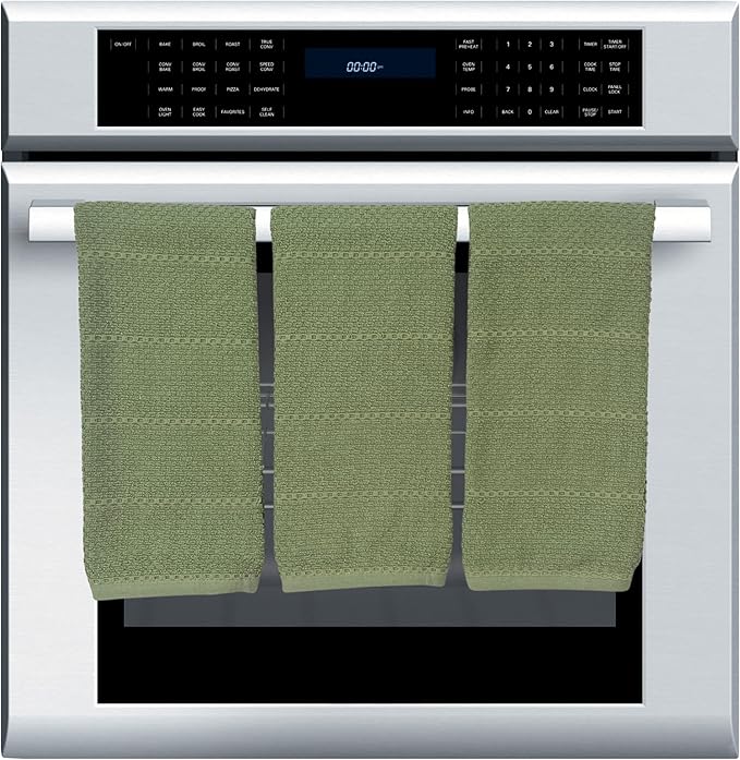 Serafina Home Dark Sage Green Kitchen Hand Dish Towels: Oversized 28" x 18"