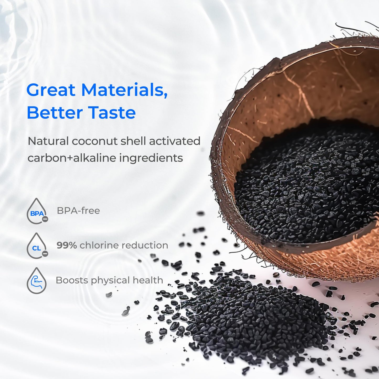 Waterdrop Gravity-fed Water Filter System, Reduces Lead and up to 99% of Chlorine, NSF/ANSI 42&372 Standard, with 4 Black Carbon Filters and Metal Spigot, King Tank Series,