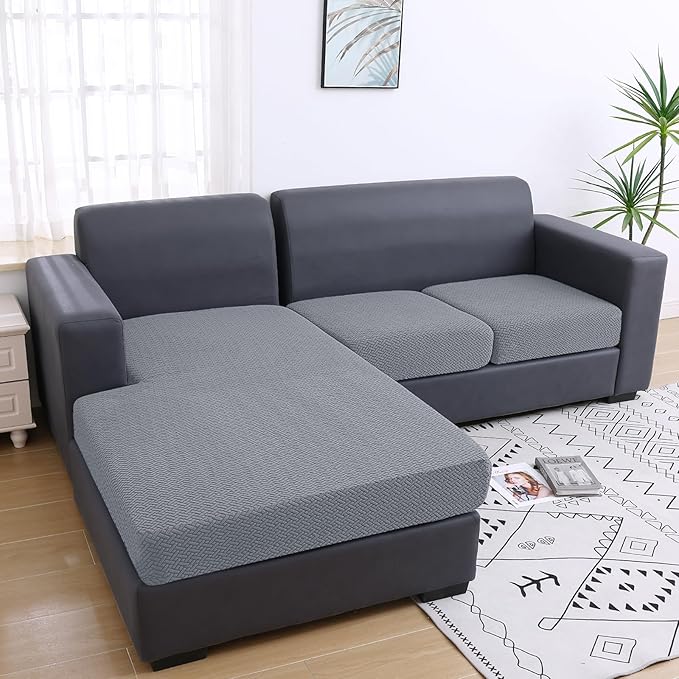 Smiry Waterproof Couch Cushion Covers, Stretch Jacquard Sectional Couch Covers