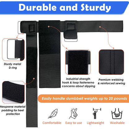 1Pcs Dumbbell Foot Attachment, Adjustable Thickening Monkey Feet Dumbbell Attachment Straps Tibialis Trainer and Heel, Padded Ankle Weight Strap for Leg Workouts Extensions – Hip Flexors, Shin Splints