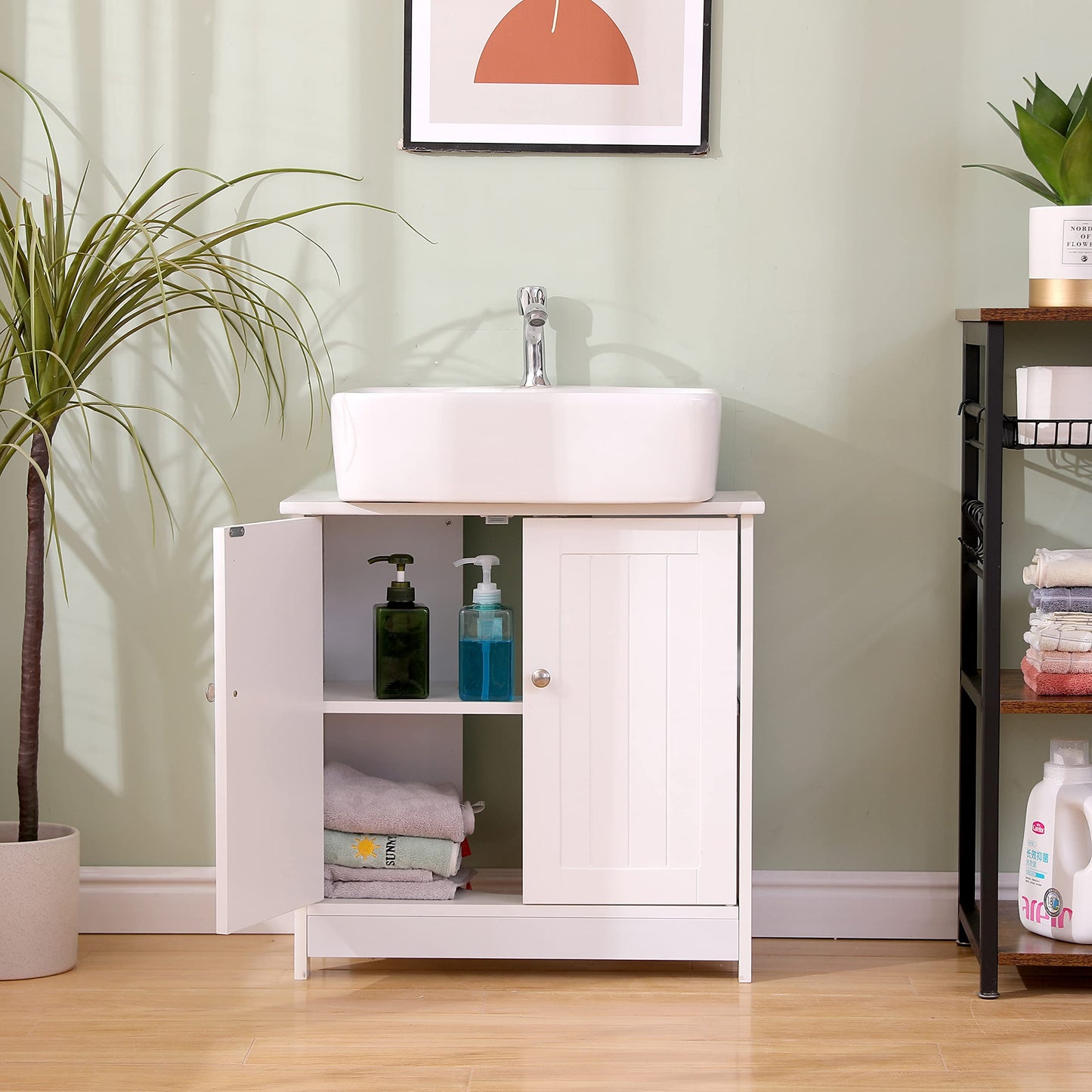 AVC Designs Bathroom Sink Cabinet Under Basin Unit Cupboard Storage Furniture White