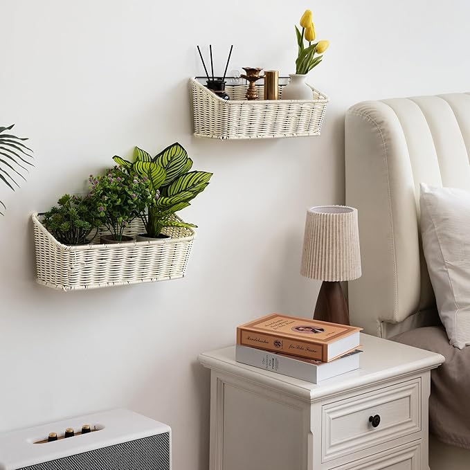 GRANNY SAYS Wicker Hanging Basket, 2 Pack Storage Baskets