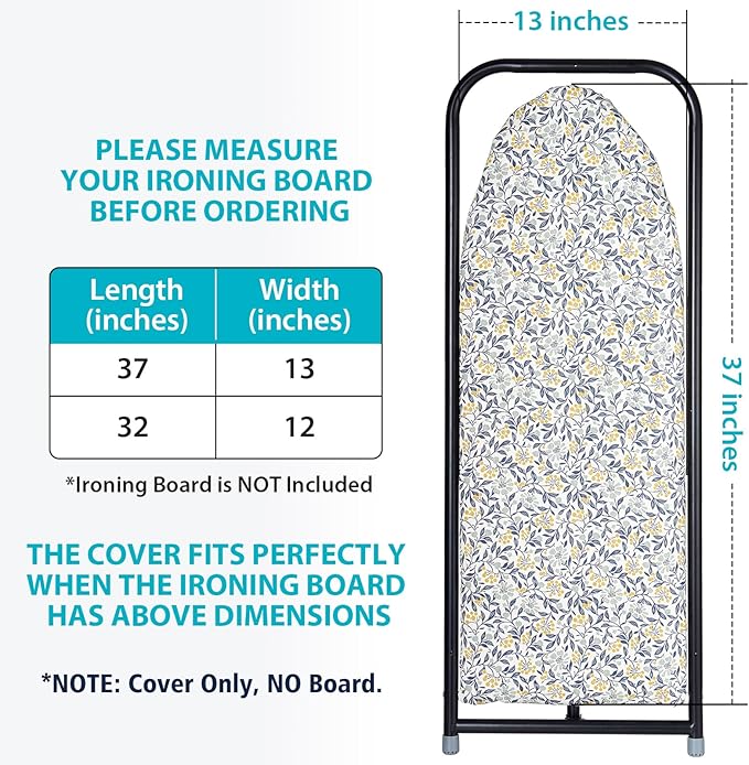 Seiritex Over The Door Ironing Board Cover 13 x 37 inch, Small Ironing Board