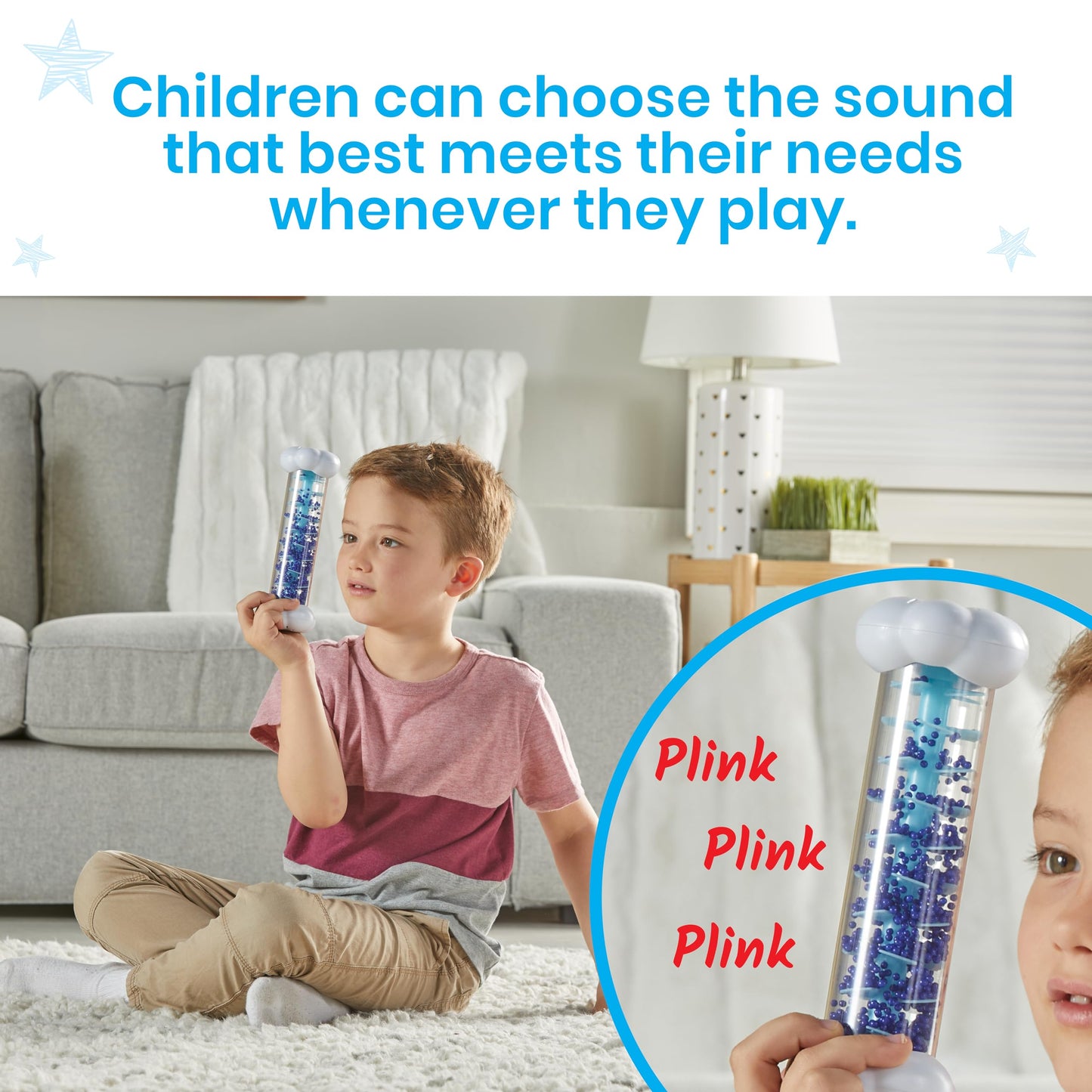 hand2mind Calming Sounds Sensory Tubes, Rain Sound Fidget Tubes, Rainstick Instrument, Toddler Sensory Toys, Calm Down Corner Supplies, Science Classroom Weather Toys, Play Therapy Activities