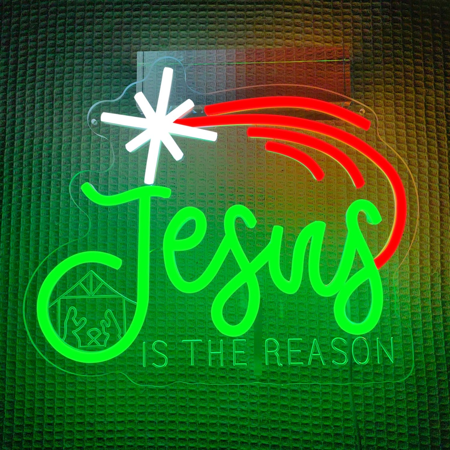 Christmas Neon Sign Jesus Is The Reason Neon Sign Dimmable Wall Decor Jesus neon sign Christmas Led Sign christmas Neon Light Up Sign for Bedroom Living Room Home Party Gifts