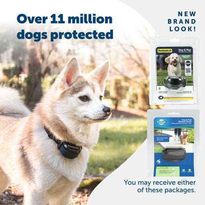 PetSafe Stay & Play Wireless Pet Fence with Replaceable Battery Collar – for Dogs & Cats Over 5 lb – Waterproof Receiver Collar Tone & Static Correction – from Parent Company of Invisible Fence Brand