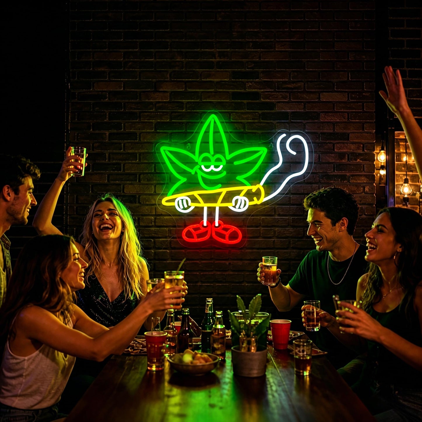 Ebdobgbs Leaf Neon Sign Led Neon Lights Neon Signs for Wall Decor Light Up Sign for Birthday Party Club Gift