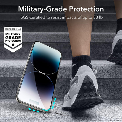 ESR 3 Pack for iPhone 15 Pro Max Screen Protector, [9H Hardness] [Military Grade Shatterproof] Full Coverage Tempered Glass Film with Easy Installation Tool, HD Clear, Scratch Resistant