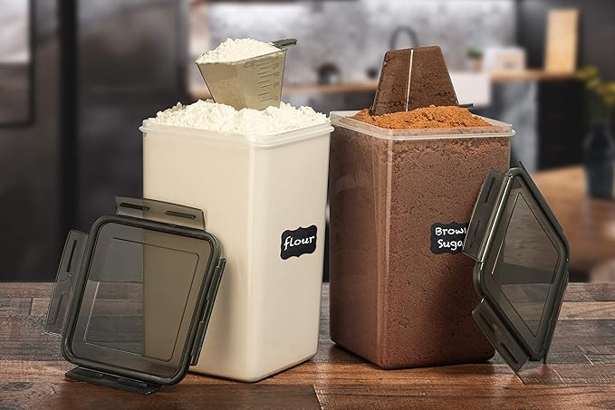 WHITE FEATHER SUPPLIES 2 PC Large Flour Sugar Storage Containers