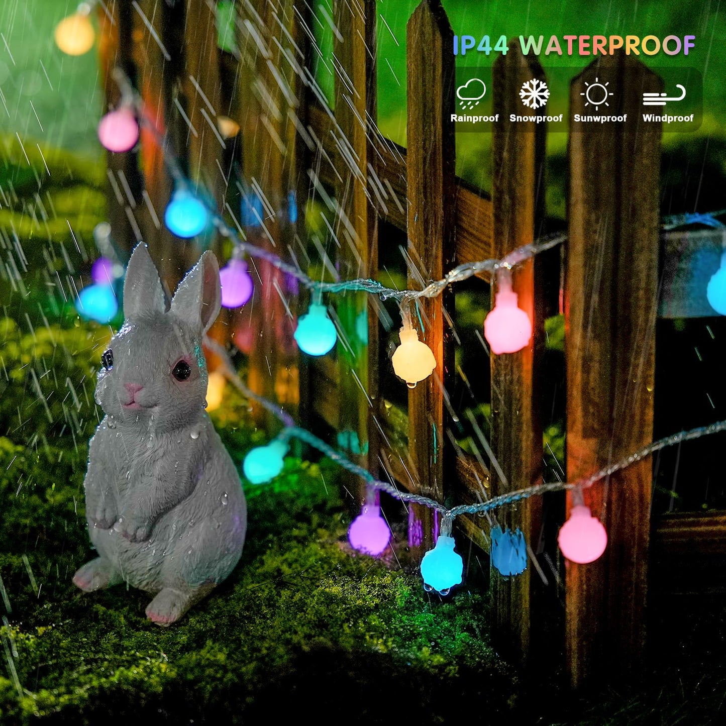 JMEXSUSS 100 LED Connectable Easter Lights String Indoor, 33 ft Globe String Lights Plug in with Remote, 8 Modes Timer Pastel Christmas Light Outdoor for Bedroom Tree Room Party Easter Decoration