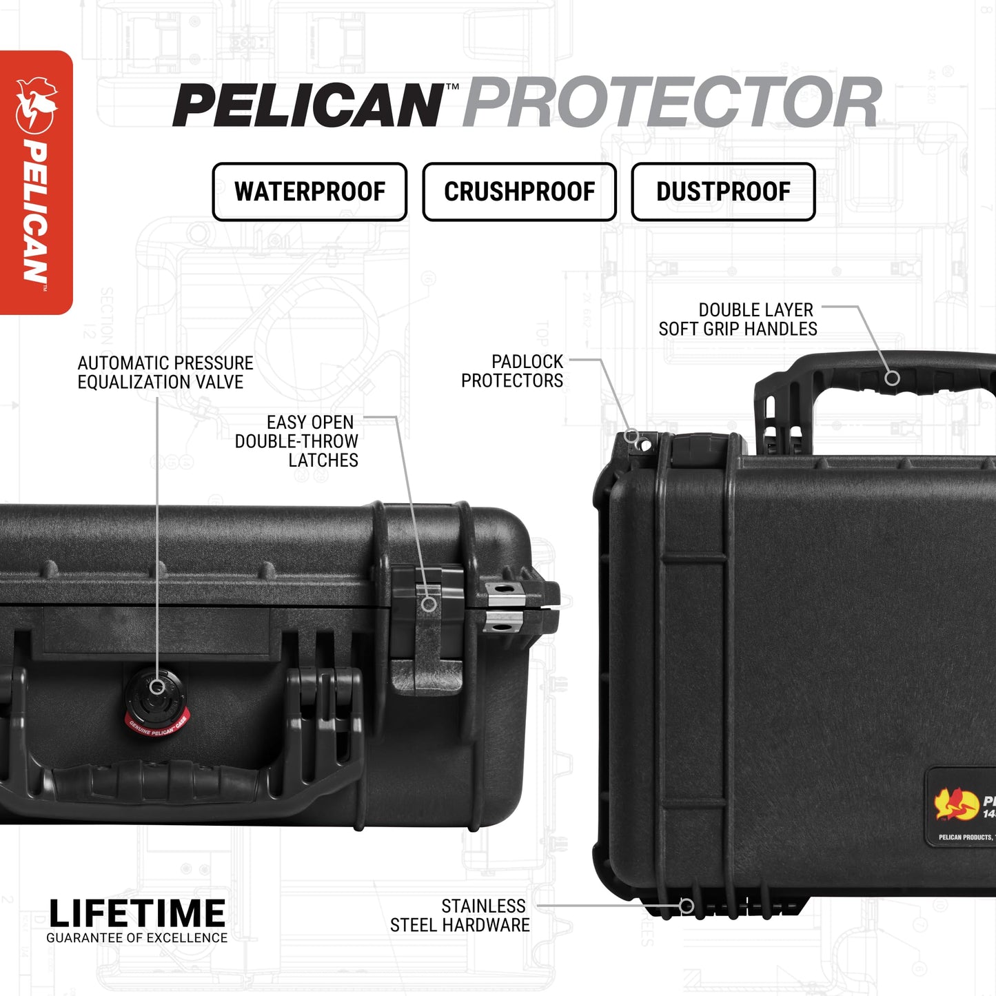 Pelican 1400 Case With Foam (Black)