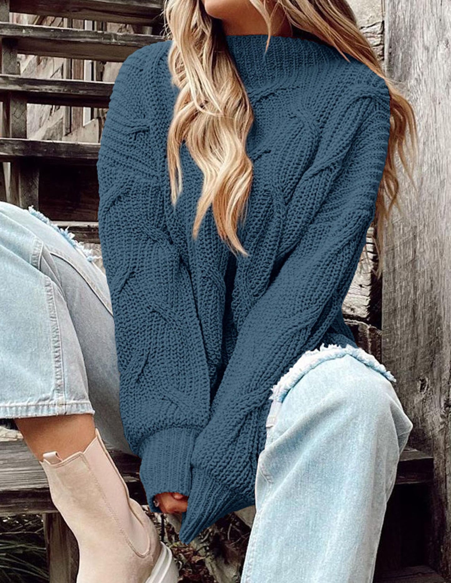 PRETTYGARDEN Women's Fall Oversized Pullover Sweaters Casual Crewneck Long Sleeve Chunky Cable Knit Tops Winter Clothing
