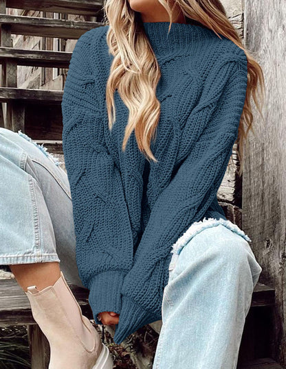 PRETTYGARDEN Women's Fall Oversized Pullover Sweaters Casual Crewneck Long Sleeve Chunky Cable Knit Tops Winter Clothing
