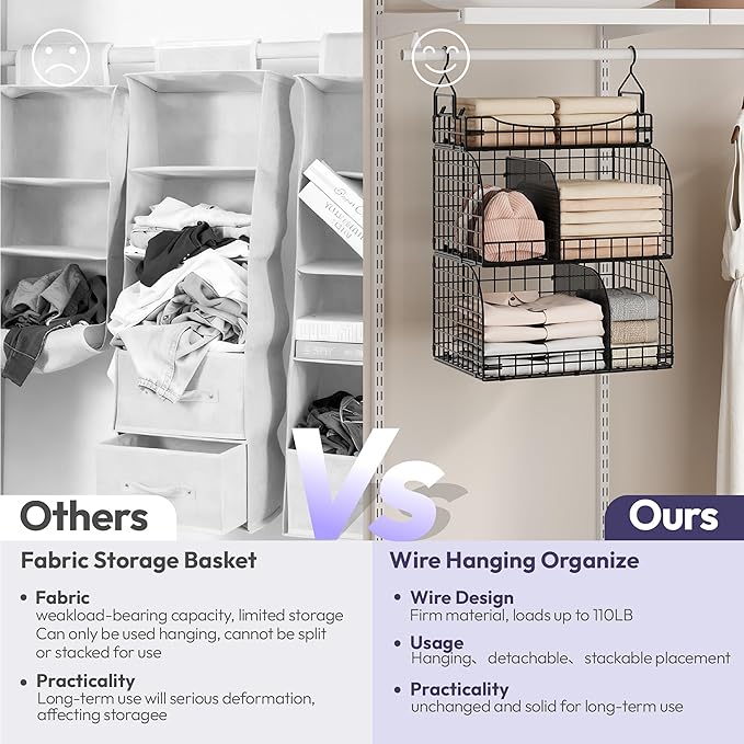 SWTYMIKI Hanging Closet Organizer Storage