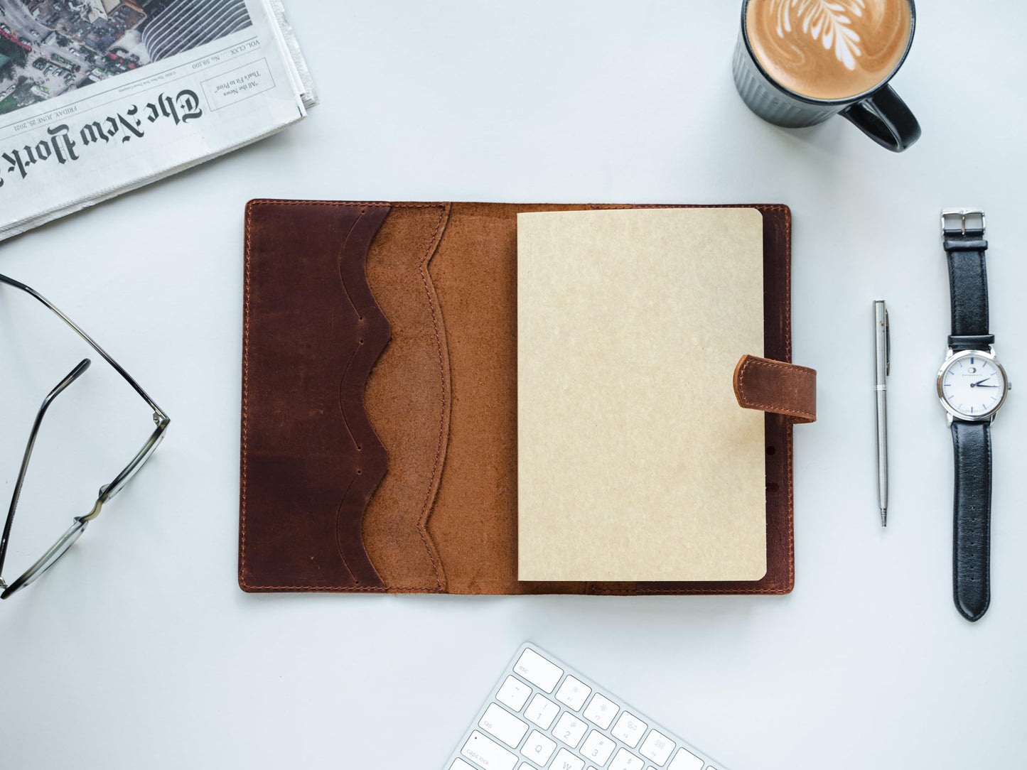 100% Genuine Leather Journal Engraved Name or Initials – Crafted in USA – Personalized Gift for Business, College, Travel, Work – Refillable Lined Pages Notebook for Writing – Journal for Men & Women