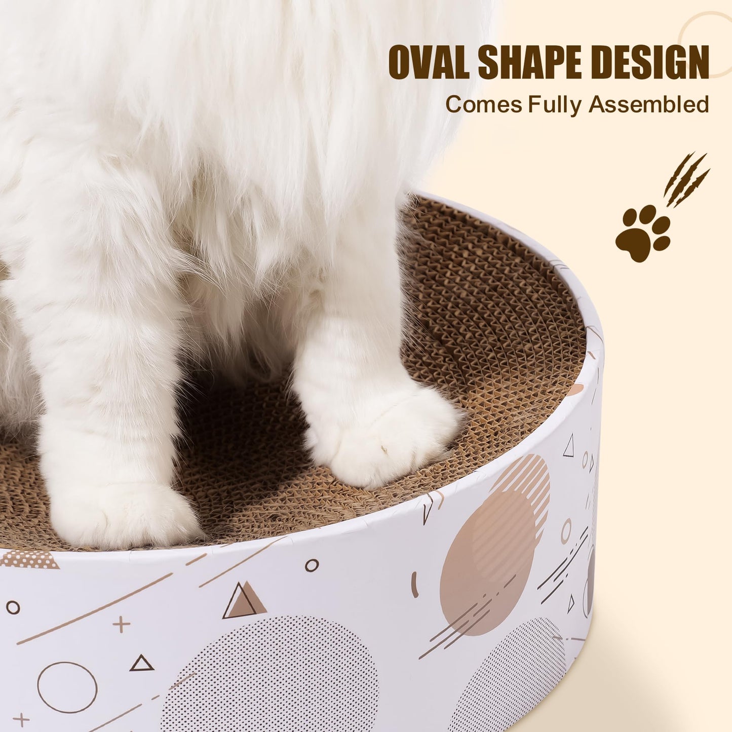 Oval Sturdy Cat Scratching Cardboard Pad Breathable Cat Scratch Pad, Cat Scratching Cardboard for Indoor Cats, Furniture Protecter