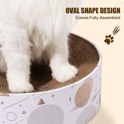 Oval Sturdy Cat Scratching Cardboard Pad Breathable Cat Scratch Pad, Cat Scratching Cardboard for Indoor Cats, Furniture Protecter