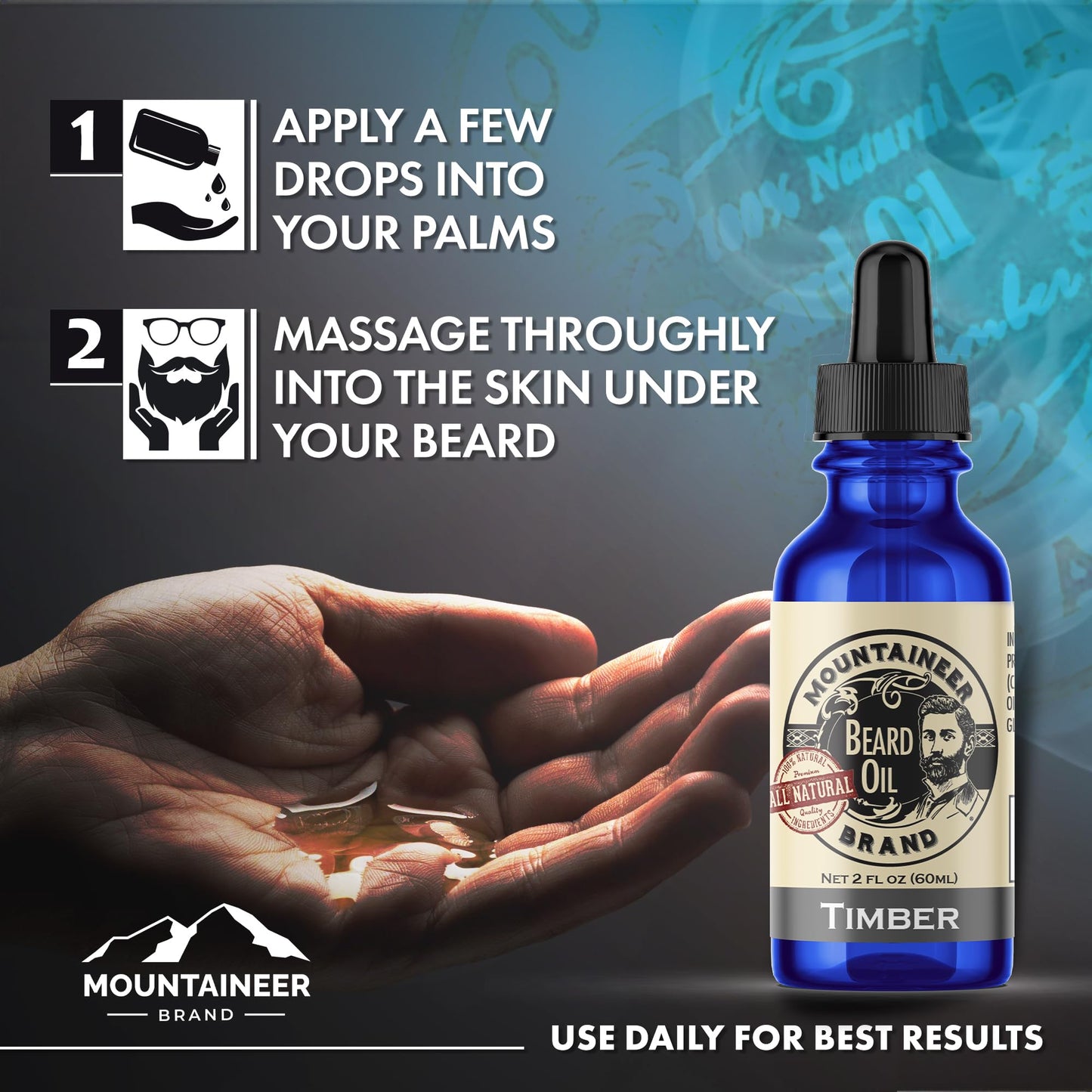 Mountaineer Brand Natural Beard Oil with Lime & Sage Scent | Made in West Virgina | Hydrates, Moisturises, Softens & Conditions for Beard Growth | Treats Dry Itchy Beards for Men | 2oz
