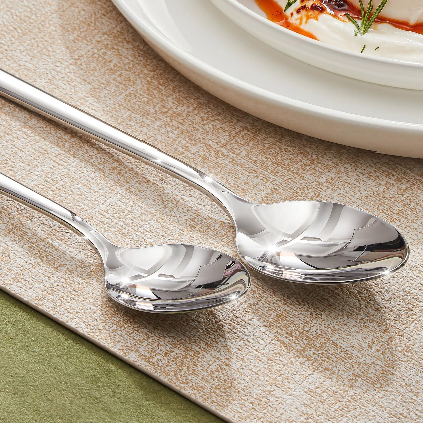 KINGSTONE 6.9-Inch Teaspoons, 12-Piece 18/10 Stainless Steel Tea Spoons, Mirror Finish Small Dessert Spoons, Dishwasher Safe for Home and Restaurant