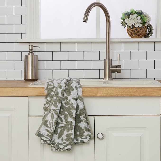 SKL Home CloudSoft/Bedford Floral 100% Cotton Luxury 4-Piece Towel Set