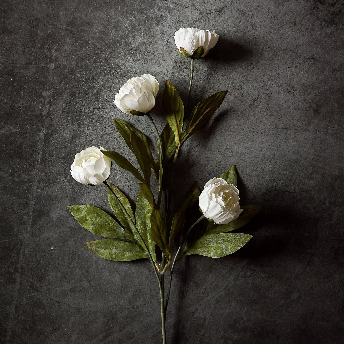 VIERENA 6 Pcs Faux Silk Peony Artificial Flowers for Vase -27", Bulk Fake Peonies Branches with Stems for DIY Bouquet Centerpieces Wedding Fillers Arrangements Shower Decorations (Cream)
