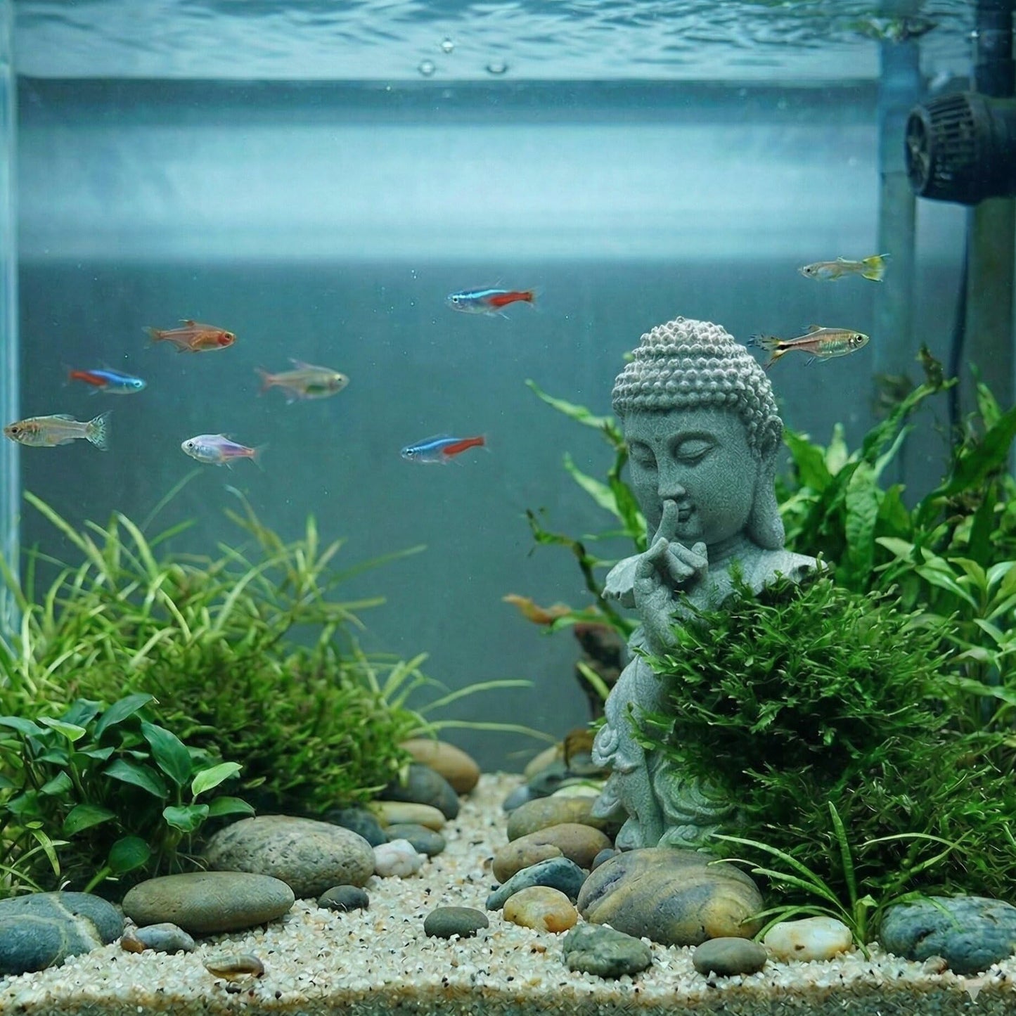 buddha head statue Natural sandstone material for aquarium decorations garden statue zen ornament outdoor courtyard decor meditation fish tank indoor Feng Shui Gift (7.8''H-Meditation Buddha)