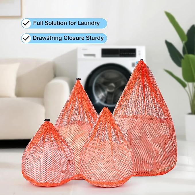 4Pcs Mesh Laundry Bags Washing Machine Mesh Wash Bags