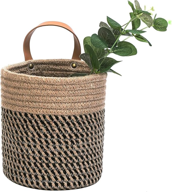 2pack Small Hanging Baskets-Cotton Rope Wall Basket