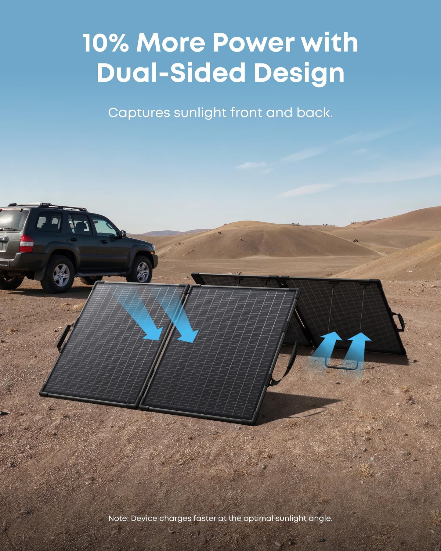 Anker SOLIX PS100 Bifacial Portable Solar Panel, 100W Foldable Solar Charger with Dual-Sided Power Generation, 25%+ High Conversion Efficiency, for Camping, RVs, and Home Backup