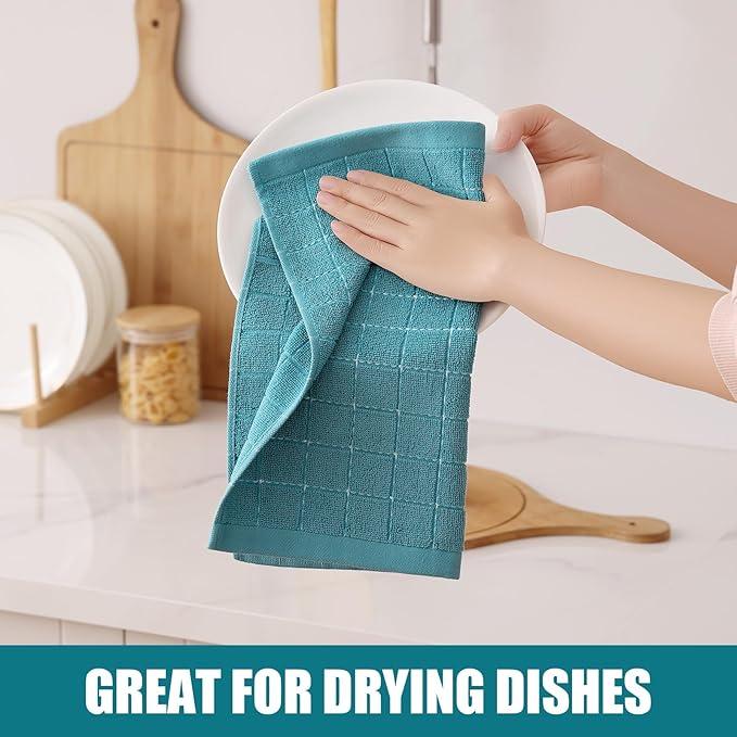 Homaxy 100% Cotton Terry Kitchen Dish Cloths, Ultra Soft and Absorbent Dish
