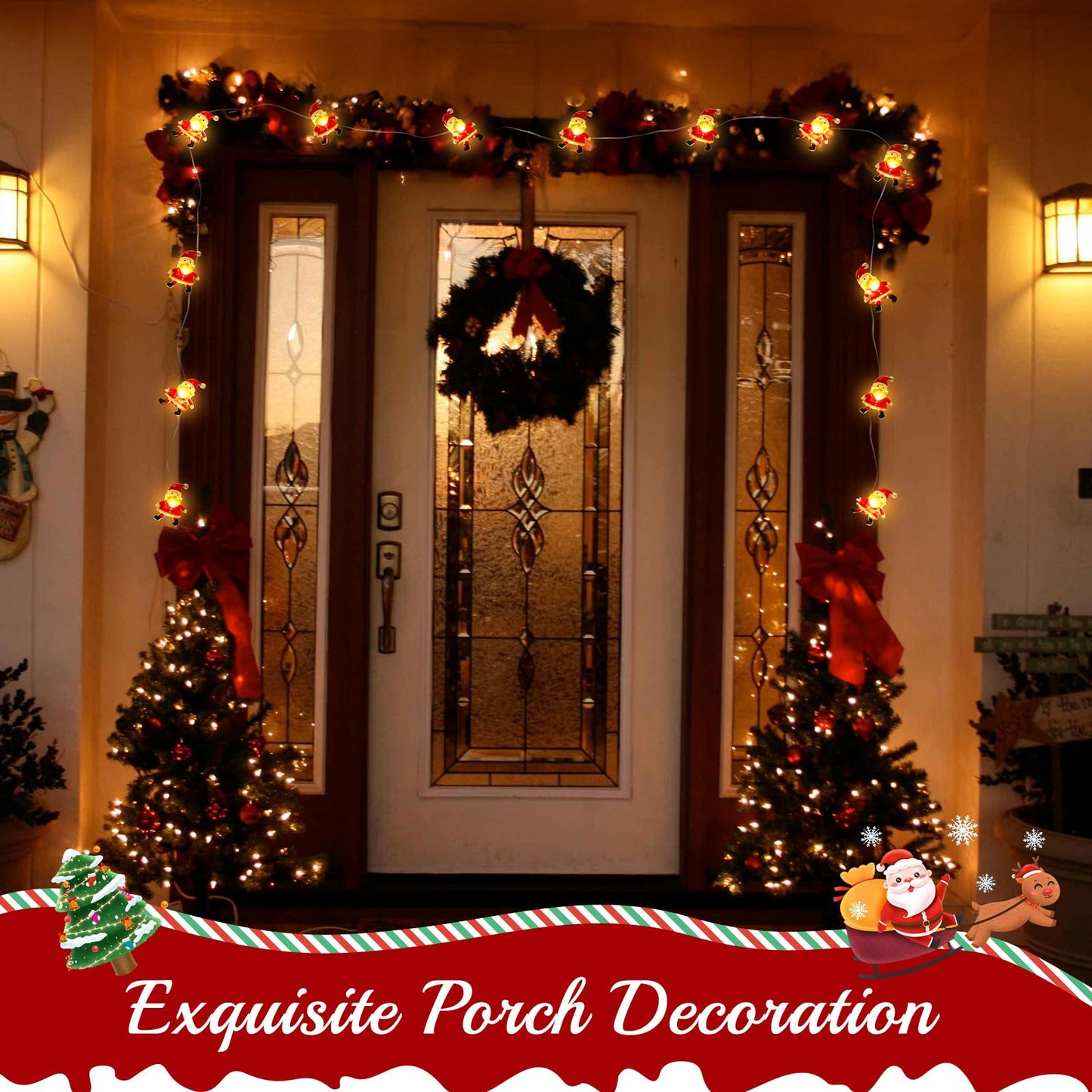 Coquimbo Christmas Decorations Indoor Lights, 10FT 30 LED Christmas Santa Claus Fairy String Lights Battery Operated for Xmas Tree Party Festive Holiday Christmas Gifts Cute Room Decor