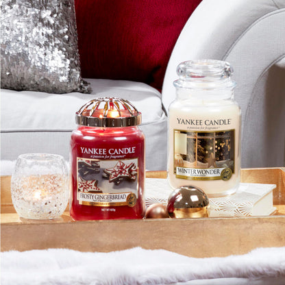 YANKEE CANDLE Scented Candle | Frosty Gingerbread Large Jar Candle | Burn Time: up to 150 Hours