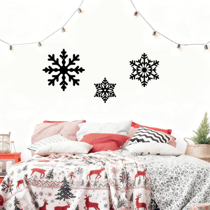 Large Snowflakes Metal Wall Art Decor, 3 Piece Set