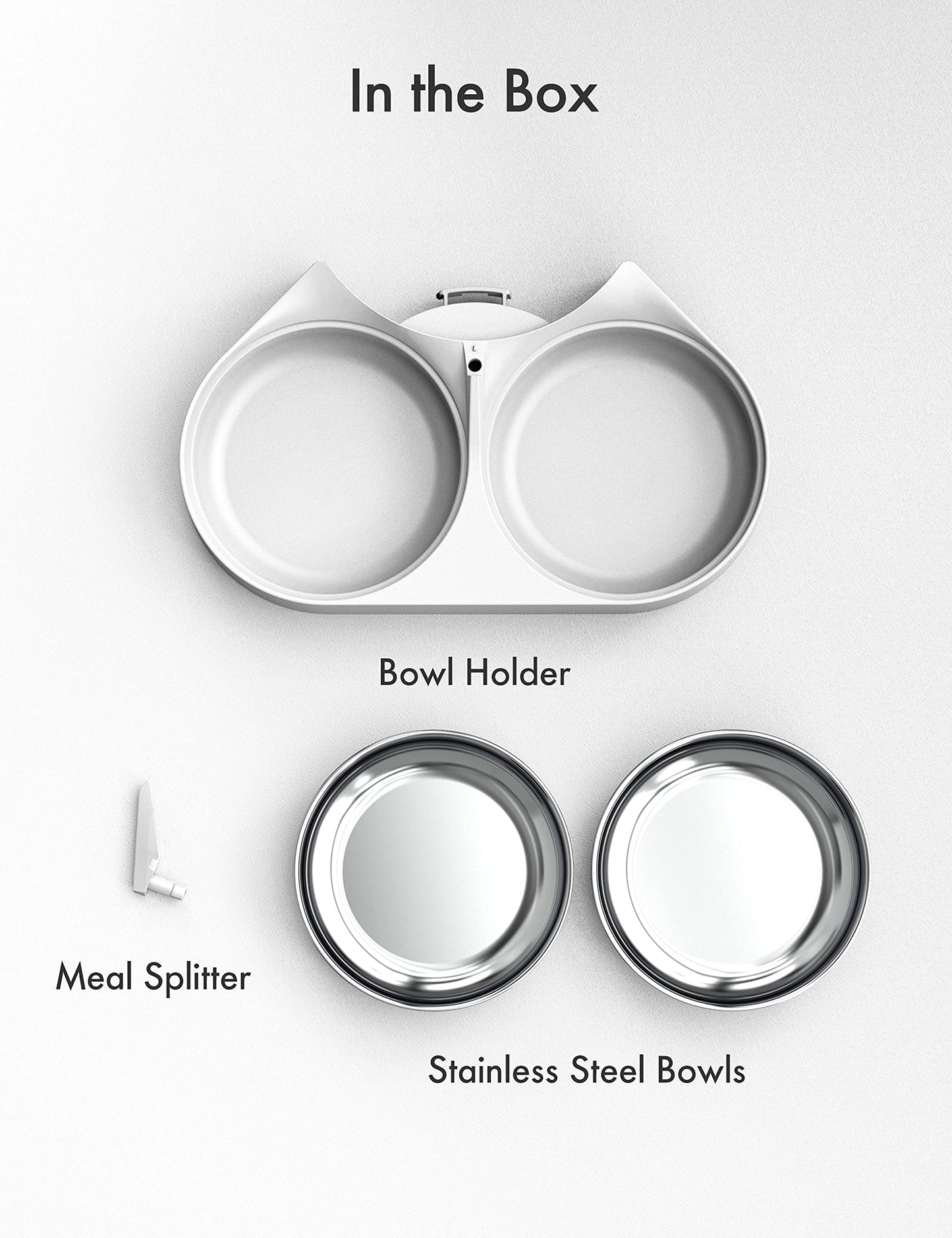 PETLIBRO Pet Food Splitter with Stainless Steel Bowls, Automatic Cat Feeder Bowls for Two Cats or Dogs, Suitable for PETLIBRO Automatic Cat Feeder PLAF005, PLAF006, PLAF103, PLAF203