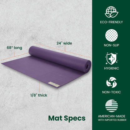 JadeYoga Travel Yoga Mat - Packable, Lightweight, and Portable Yoga Mat - Non-Slip Natural Rubber Mat for Women & Men - Great for Yoga, Home, Gym, Pilates, Fitness, and Stretching