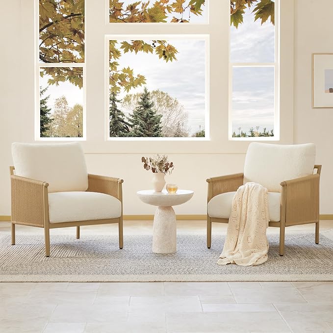 CHITA Accent Chairs Set of 2, Braid Modern Armchair