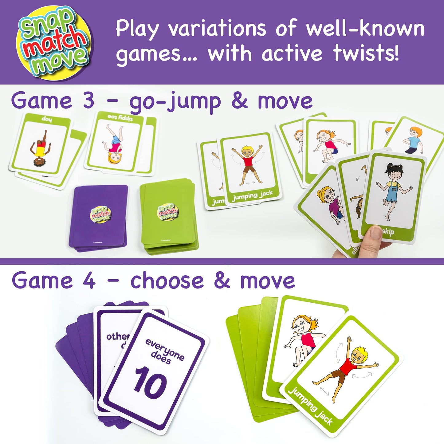 Covelico Kids Exercise Cards & Dice Set – 52 Activity Cards & 3 Foam Dice, Recess Toys, PE Equipment, Gross Motor Games for Kids 3–5, Indoor & Outdoor