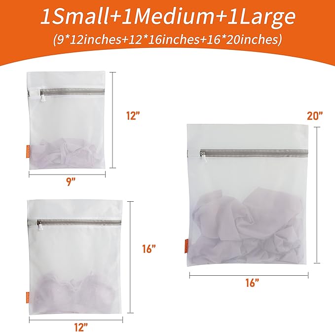 Polecasa 3Pcs Mesh Laundry Bags