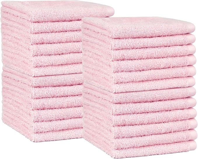 Amazon Basics Highly Absorbent, Fast Drying 100% Cotton Washcloths