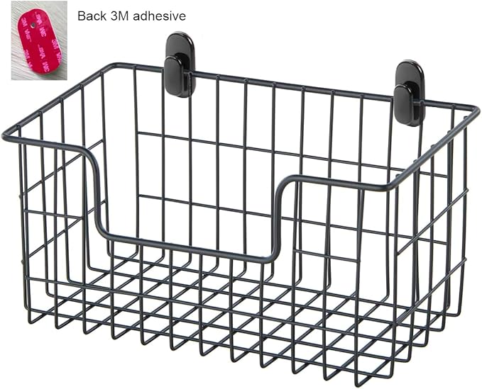 Wire Storage Basket 2 Packs, Wall Mounted Kitchen Bathroom, Hanging Cabinet
