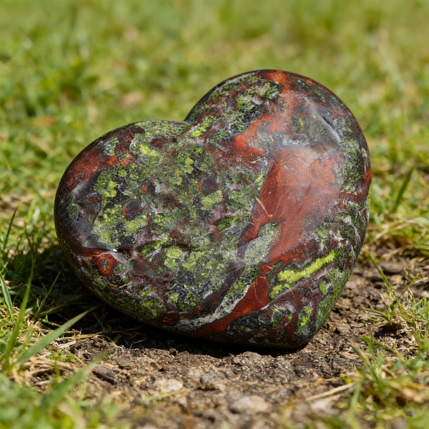 SMQ 60mm Dragon Blood Jasper Heart Crystal Worry Stone for Anxiety Large Polished Natural Healing Crystals Reiki Heart Rock for Healing,Meditation & Home Decor