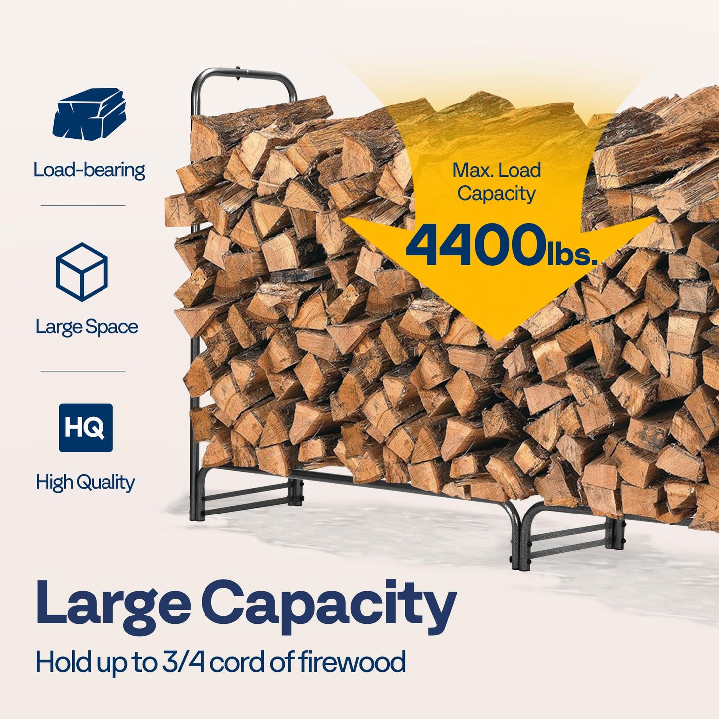 VIVOHOME 12 ft Heavy Duty Firewood Rack Outdoor with Cover 21.5 Inches Folding Firewood Storage Log Rack