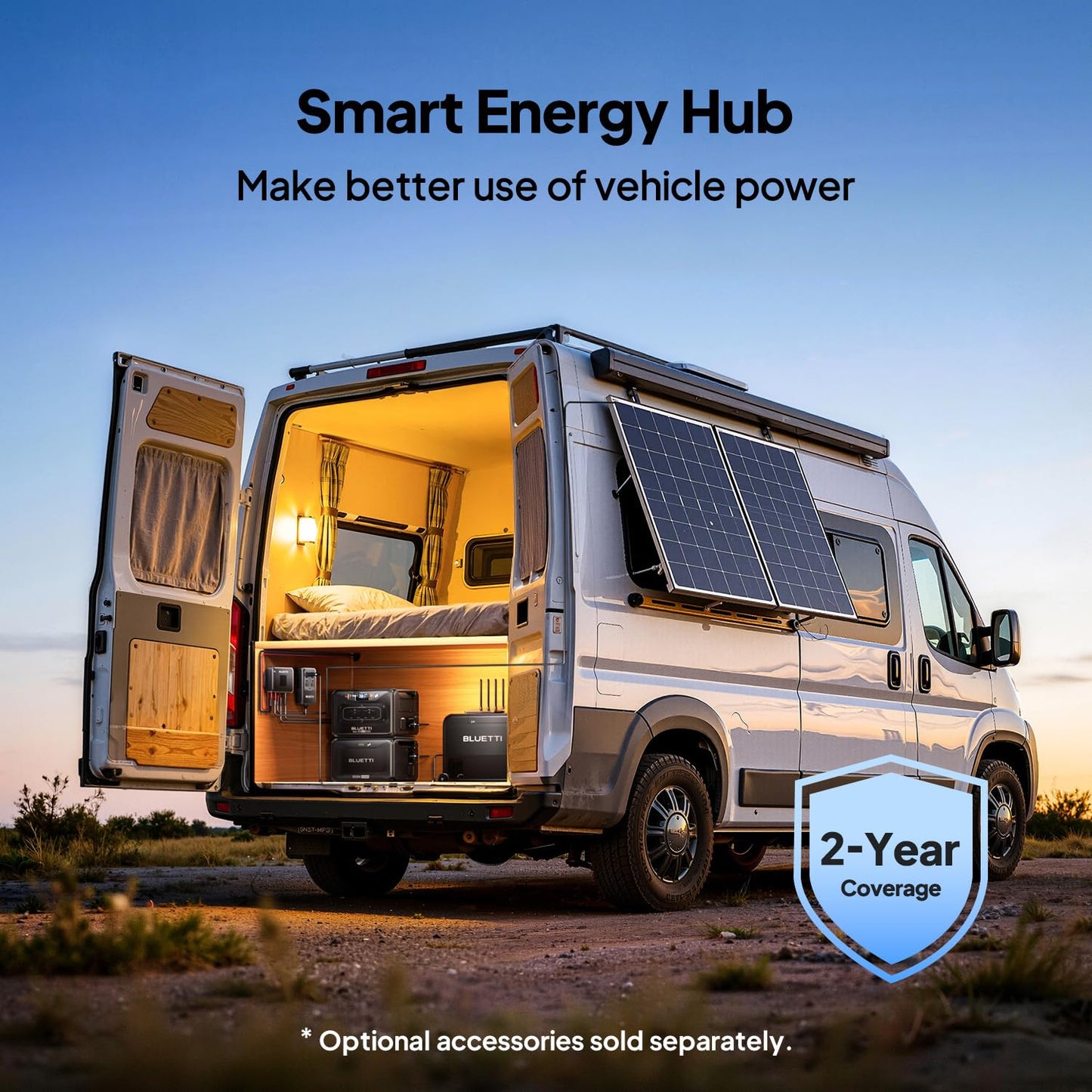 BLUETTI Charger 2, 1200W Alternator & DC-DC Charger, Dual Input (Car + Solar), 13× Faster Car Charging for Portable Power Stations, Emergency Jumpstarter for Road Trips & RVs
